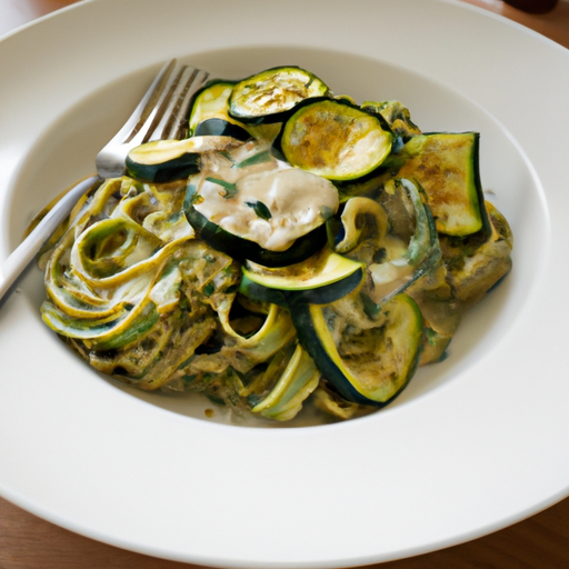 Zucchinipasta med avokadokräm