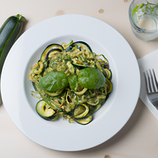 Zucchinipasta med pesto